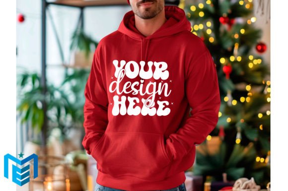 Christmas Gildan 18500 Hoodie Mockup: Graphics for Product Mockups
