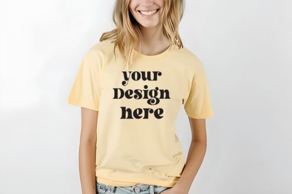 Comfort Colors 1717 Butter Mockup: Graphics & Product Mockups