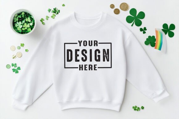 Gildan 18000 St. Patrick's Day Mockup: Graphics for Product Mockups