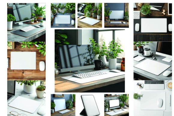 Mousepad White Mockup Bundle: Graphics for Product Mockups