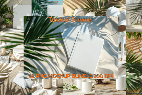 Tropical Summer Mockup Bundle: Premium Graphics & Product Mockups