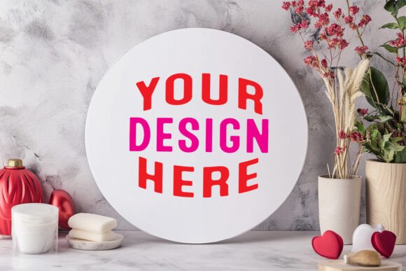 Valentine's Round Frame Mockup: Graphics & Product Mockups