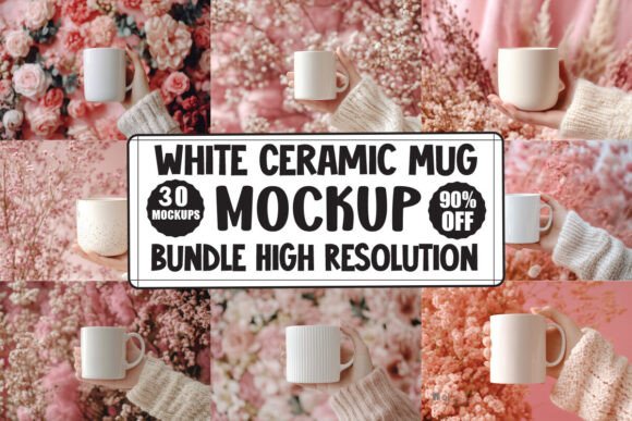 White Ceramic Mug Mockup Bundle: Graphics & Product Mockups